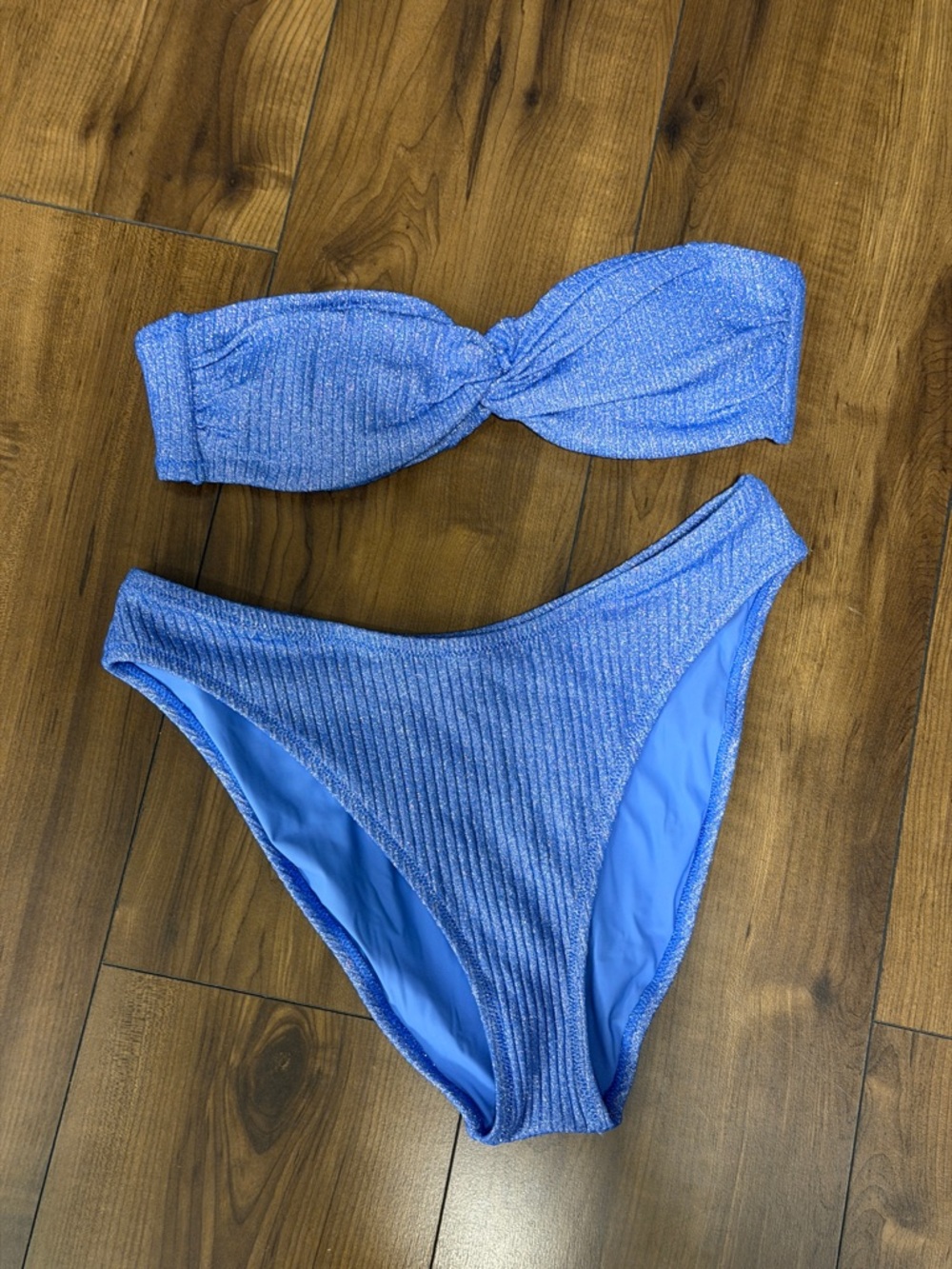 J.Crew Blue Sparkle Rib Bikini